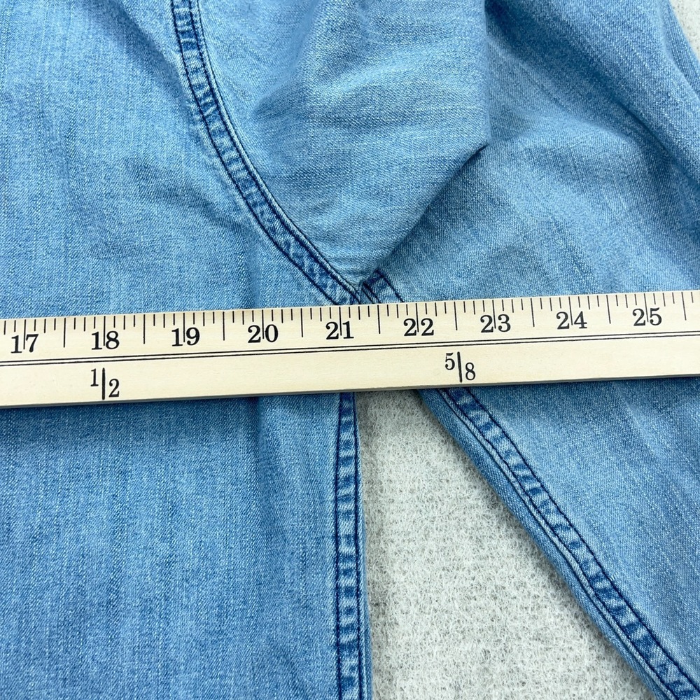 Levis Denim Shirt Men Large Light Blue Pearl Snap Western Yoke Jean Cowboy - Picture 8 of 10